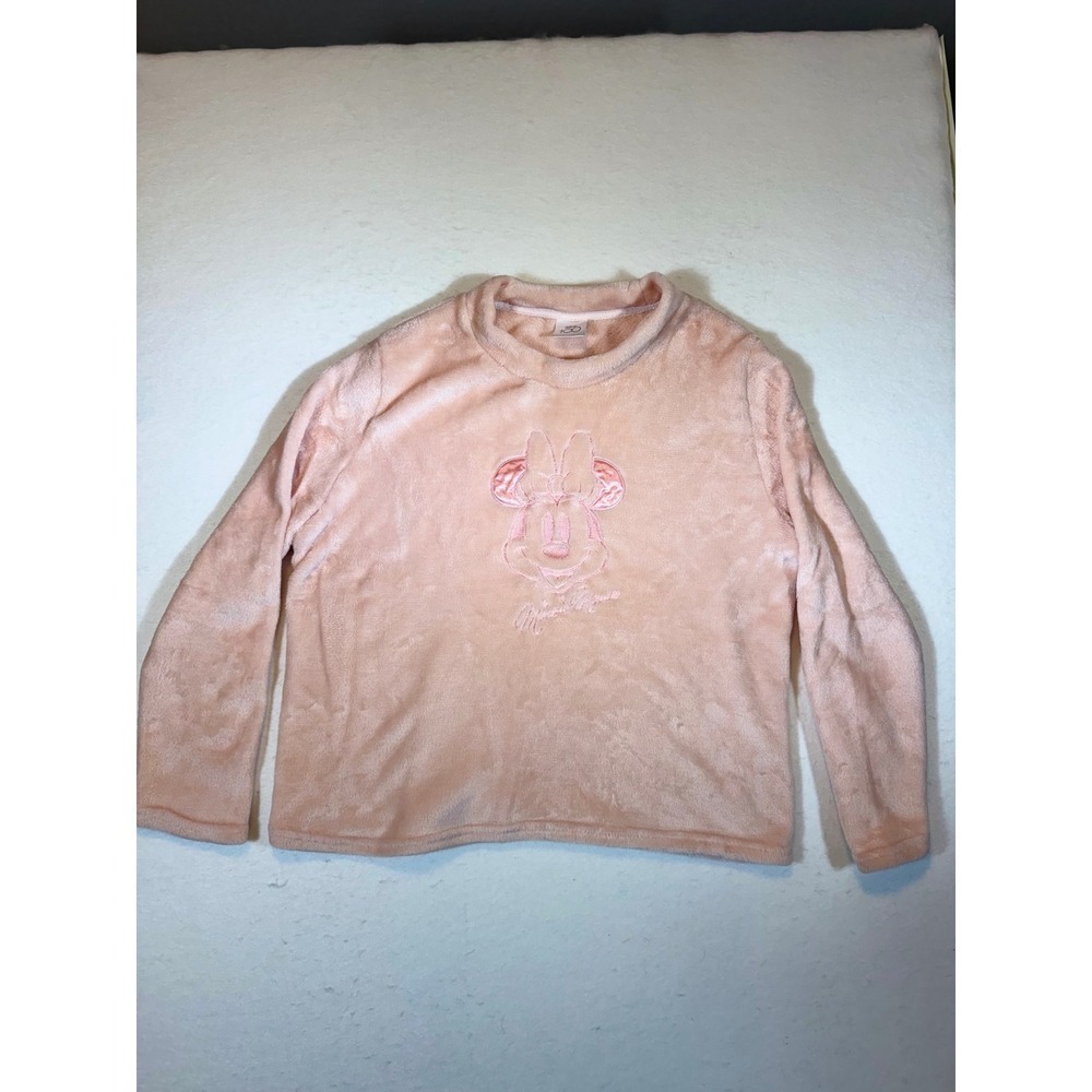 Disney 100 Minnie Mouse Plush Long Sleeve Sweatshirt Kids Pink